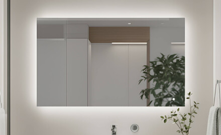 Pravokotno kopalniško ogledalo z LED osvetlitvijo 80x60/60x80 cm, dvojna barva, na dotik občutljivo stikalo, grelna podloga