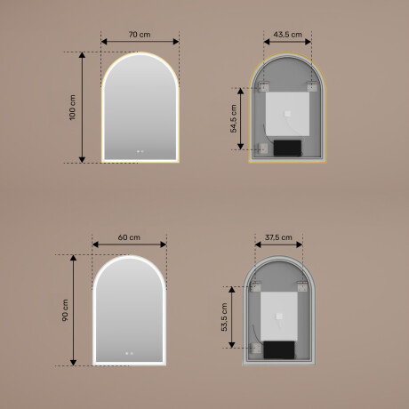Nepravilno LED osvetljeno ogledalo – 60x90/70x100 cm v srebrnem aluminijastem okvirju #3