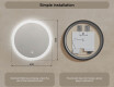 Okroglo LED ogledalo za kopalnico 80 cm z Dual Color, stikalom na dotik in grelno podlogo #7