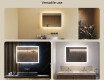 Pravokotno LED ogledalo za kopalnico 80x60/60x80 cm z Dual Color, stikalom na dotik in grelno podlogo #2