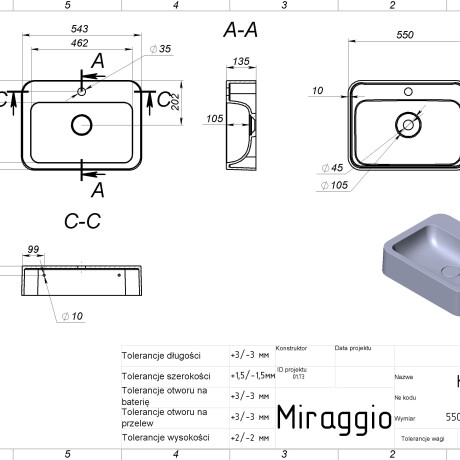Umyvalnik KELLEY MATT #1