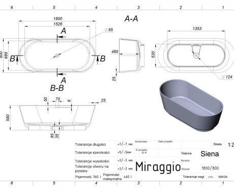 Kopalna kad SIENA MIRASOFT