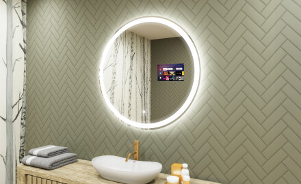 Okroglo kopalniško ogledalo LED z osvetlitvijo L76 90 cm - SmartScreen, DualColor