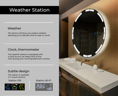 Okroglo osvetljeno LED kopalniško ogledalo L120 #2