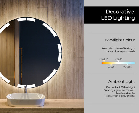 Okroglo osvetljeno LED kopalniško ogledalo L120 #4