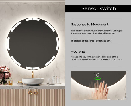 Okroglo osvetljeno LED kopalniško ogledalo L120 #6