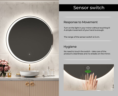 Okroglo osvetljeno LED kopalniško ogledalo L123 #6