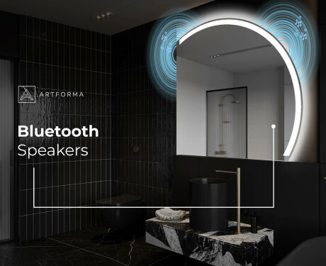 Polkrožno ogledalo LED osvetljeno stensko ogledalo Q222 #6