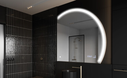 Polkrožno ogledalo LED osvetljeno stensko ogledalo Q222