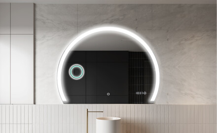 Polkrožno ogledalo z osvetlitvijo LED W222
