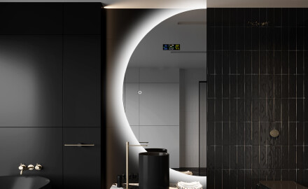 Polkrožno ogledalo z osvetlitvijo LED D221