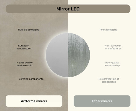 Okroglo osvetljeno LED kopalniško ogledalo 80 cm s hladno LED barvo 7000K, toplo barvo 3000K ali nevtralno barvo 4500K #6