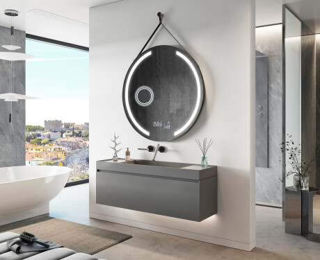 Okroglo viseče ogledalo z lučkami L97