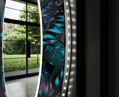 Okroglo dekorativno ogledalo z LED osvetlitvijo za kopalnico - Fluo Tropic #9