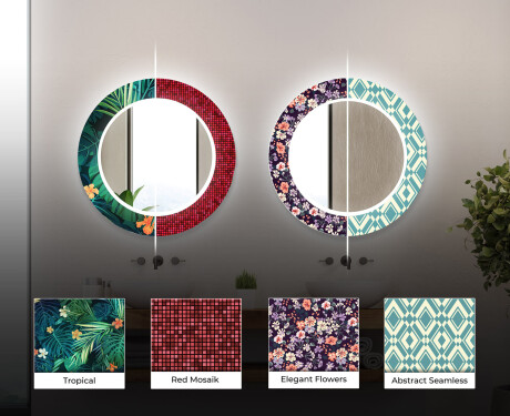 Okroglo dekorativno ogledalo z LED osvetlitvijo za kopalnico - Fluo Tropic #5