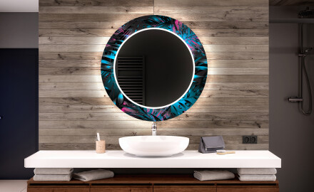 Okroglo dekorativno ogledalo z LED osvetlitvijo za kopalnico - Fluo Tropic