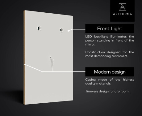 Ogledalo v hodniku po celotni dolžini z osvetlitvijo LED L01 #6
