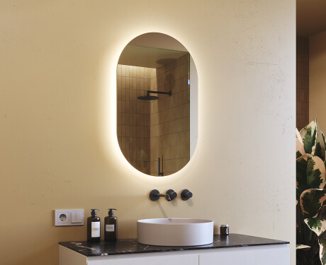 Osvetljeno LED ogledalo za kopalnico 50x80cm s hladno barvo LED 7000K, toplo barvo 3000K ali nevtralno barvo 4500K