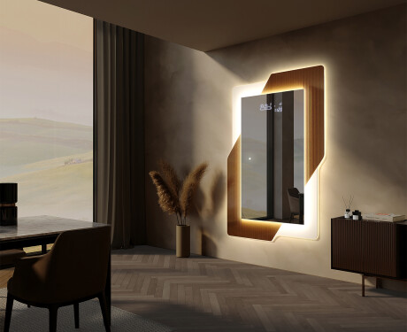 Vertikalno oblikovalsko ogledalo z osvetlitvijo LED - Retro #11