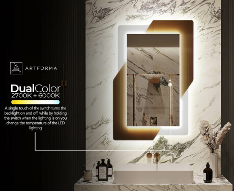 Vertikalno oblikovalsko ogledalo z osvetlitvijo LED - Retro #10