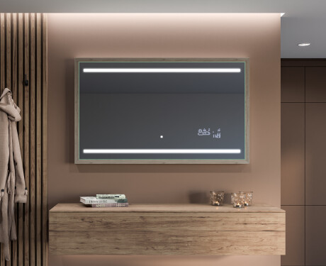 Pravokotno kopalniško ogledalo s svetlobo LED FrameLine L23 #12