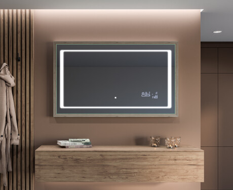 Pravokotno kopalniško ogledalo s svetlobo LED FrameLine L61 #12