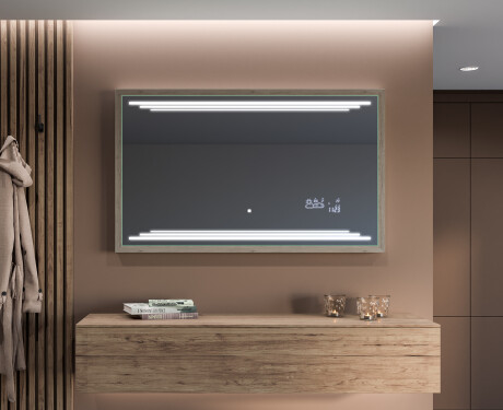 Pravokotno kopalniško ogledalo s svetlobo LED FrameLine L75 #12