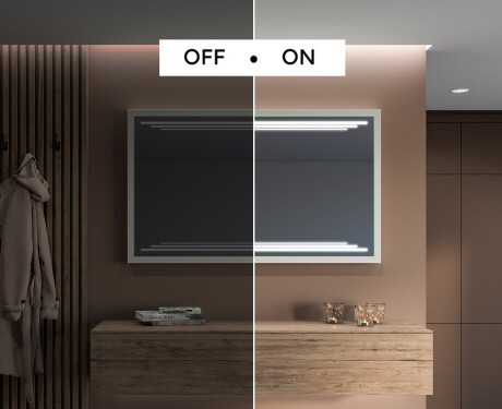 Pravokotno kopalniško ogledalo s svetlobo LED FrameLine L75 #5