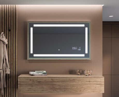 Pravokotno kopalniško ogledalo s svetlobo LED FrameLine L124 #12