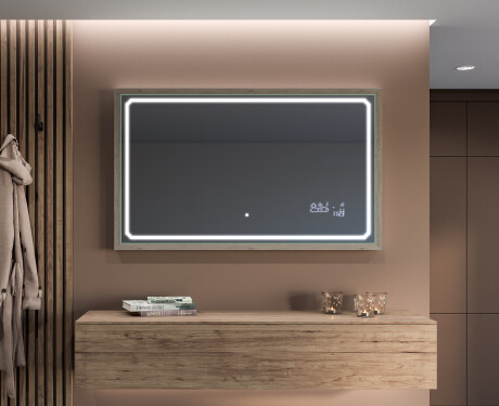 Pravokotno kopalniško ogledalo s svetlobo LED FrameLine L137 #12