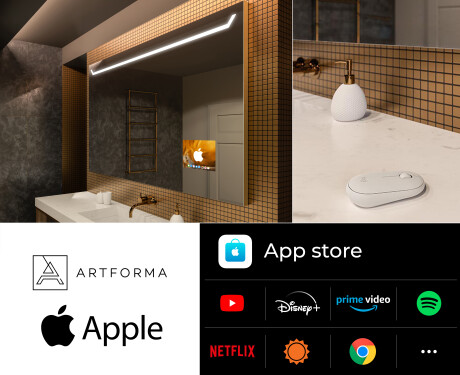 LED osvetljeno ogledalo z zaslonom SMART Apple L128 #2