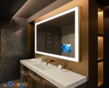 Dizajnersko osvetljeno LED kopalniško pametno ogledalo L01 Google Series