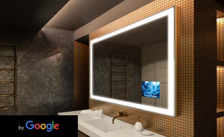 Dizajnersko osvetljeno LED kopalniško pametno ogledalo L01 Google Series