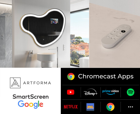 SMART nepravilno kopalniško ogledalo LED N222 Google #2