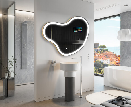 SMART nepravilno kopalniško ogledalo LED N222 Google #9