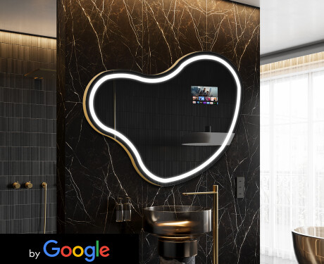 SMART nepravilno kopalniško ogledalo LED N223 Google