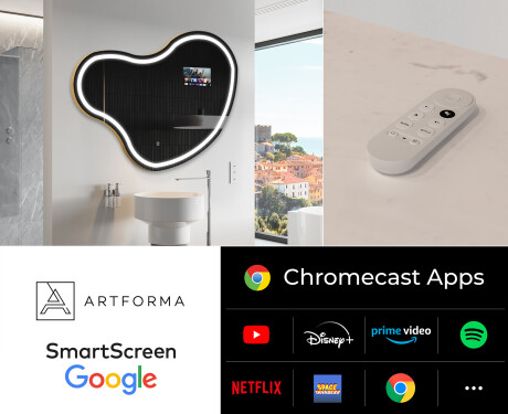 SMART nepravilno kopalniško ogledalo LED N223 Google #2