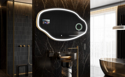 Nepravilno čarobno ogledalo LED osvetljeno O222 Google