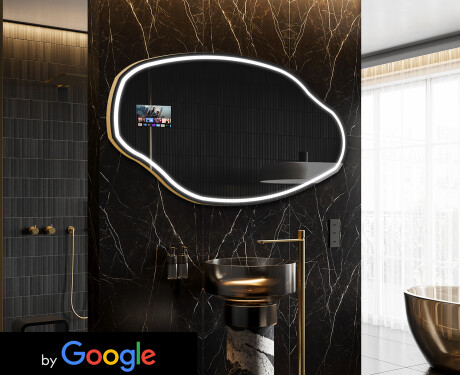 LED osvetljeno nepravilno ogledalo SMART O223 Google