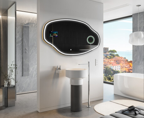 LED osvetljeno nepravilno ogledalo SMART O223 Google #10