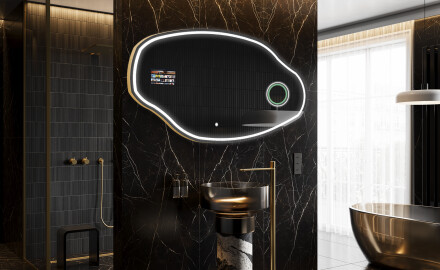 LED osvetljeno nepravilno ogledalo SMART O223 Google