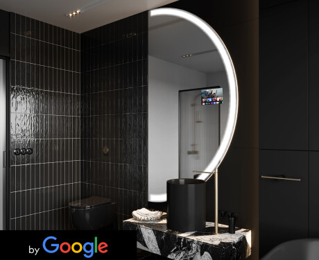 Polkrožno čarobno ogledalo z LED osvetlitvijo A222 Google