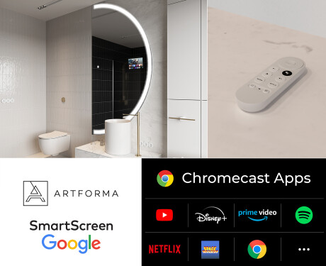 Polkrožno čarobno ogledalo z LED osvetlitvijo A222 Google #2