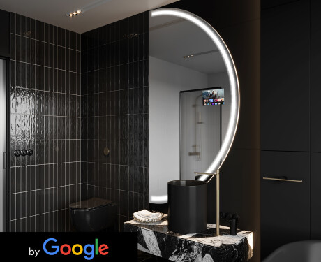 LED osvetljeno polkrožno ogledalo SMART A223 Google