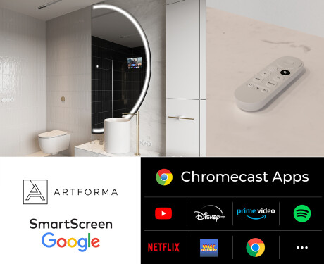 LED osvetljeno polkrožno ogledalo SMART A223 Google #2