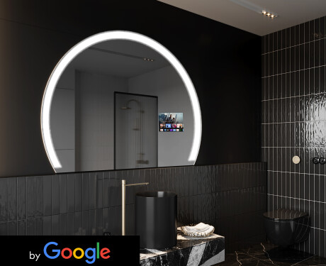SMART polkrožno kopalniško ogledalo LED W222 Google