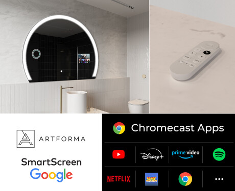 SMART polkrožno kopalniško ogledalo LED W222 Google #2
