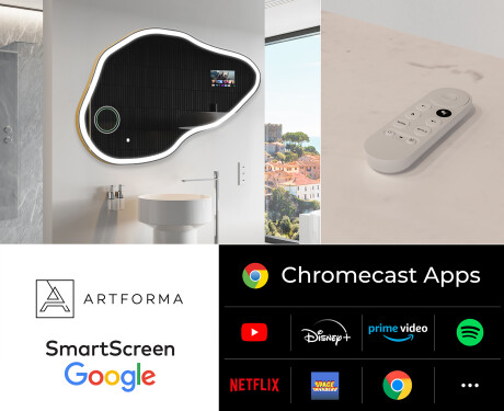 SMART nepravilno kopalniško ogledalo LED P222 Google #2