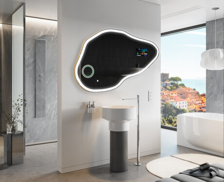 SMART nepravilno kopalniško ogledalo LED P222 Google #10