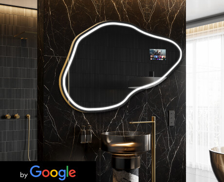 SMART nepravilno kopalniško ogledalo LED P223 Google
